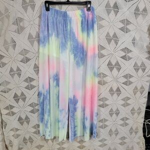 Zenana size medium tie dyed look, big leg, elastic waist lined with shorts pants